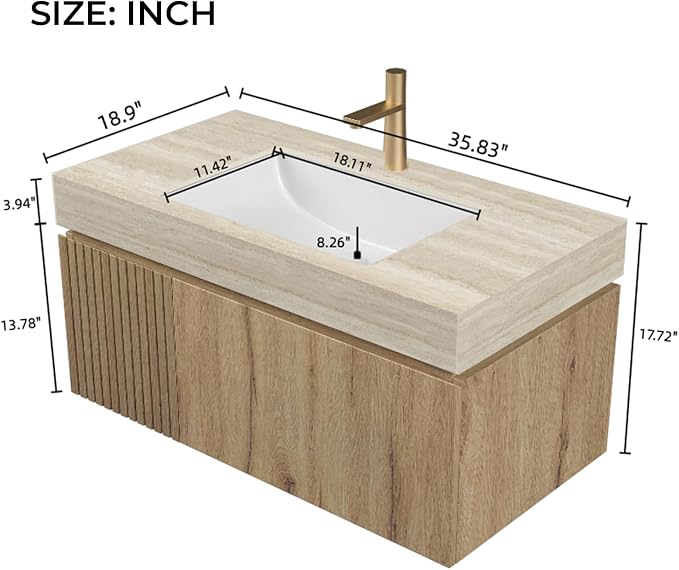 LKTART Floating 36 Inch Bathroom Vanity - Image 2