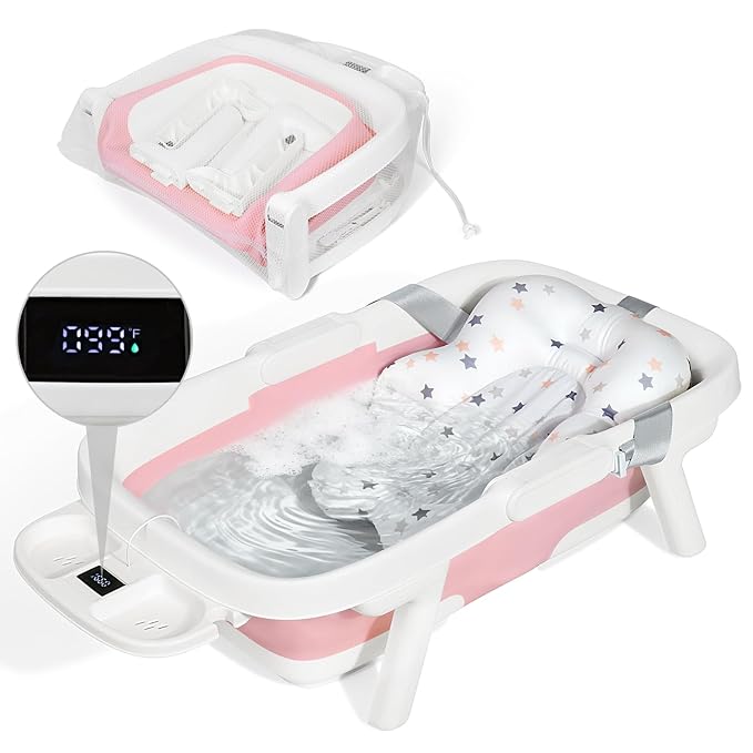 Orzbow Collapsible Baby Bathtub, Large Baby Bath Tub by Orzbow-MakeParentingEasier