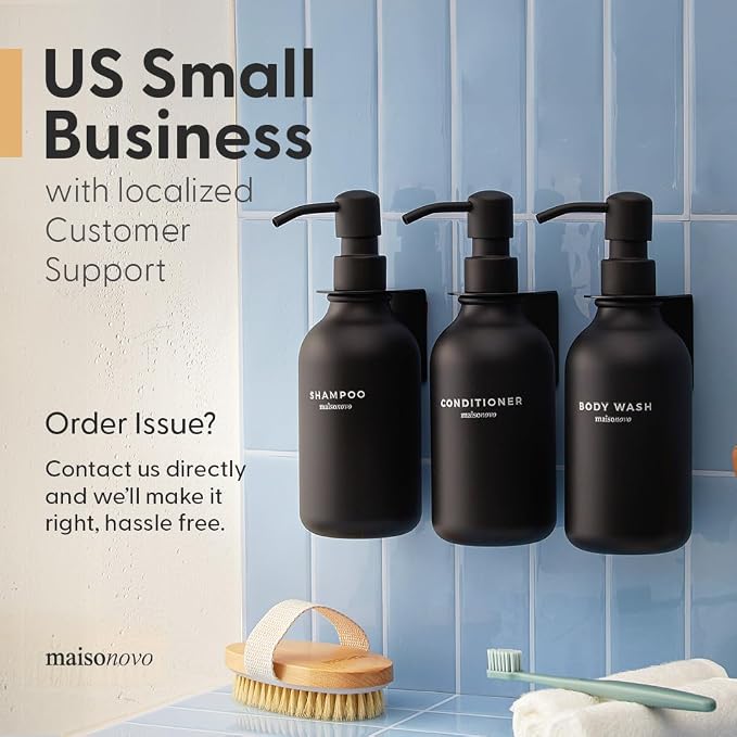 MaisoNovo Adhesive Soap Holder | Shampoo Bottle Holder Set of 2 - Image 8