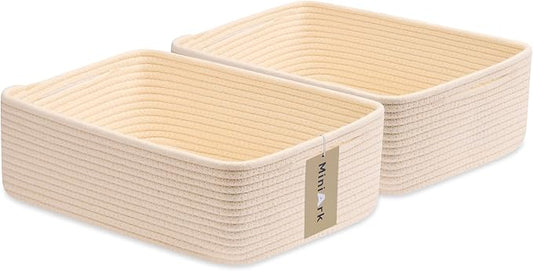 Large Shallow Organizing Baskets 15x11x5.1 Inches by MiniArkStorageBasketsHome