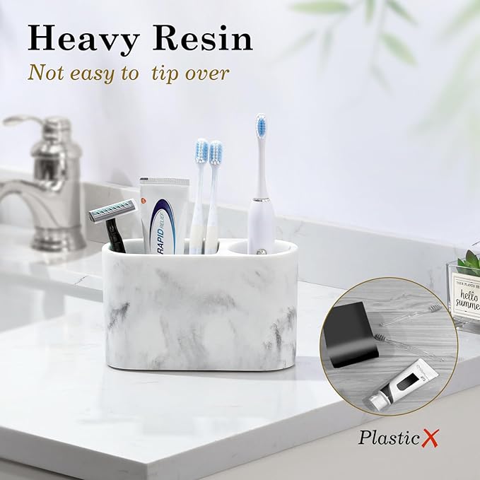 Luxspire Toothbrush Holder, 2 Slots Toothbrush and Toothpaste Holdersfor - Image 2