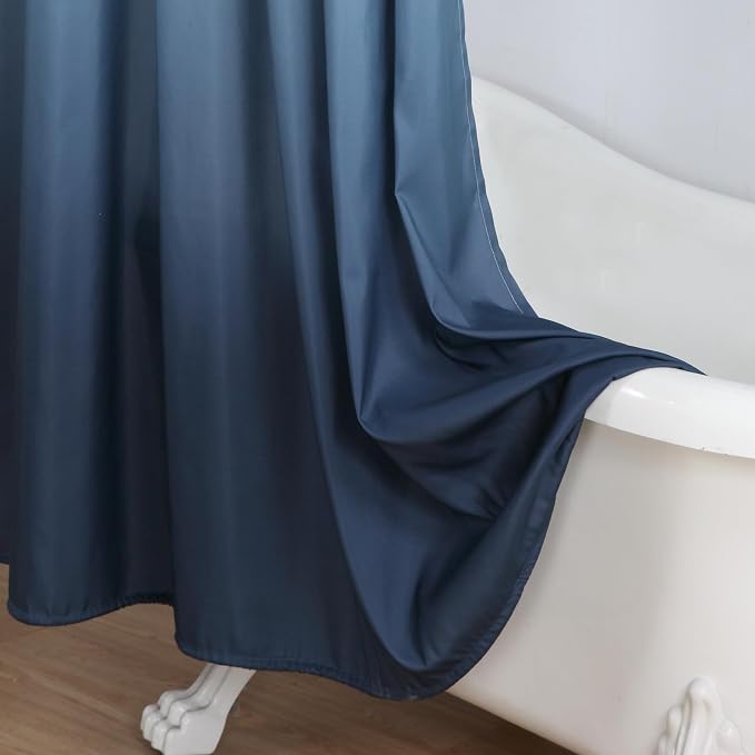 90 Inch Fabric Shower Curtain, Extra Long Blue Ombre Shower Curtains - Image 5