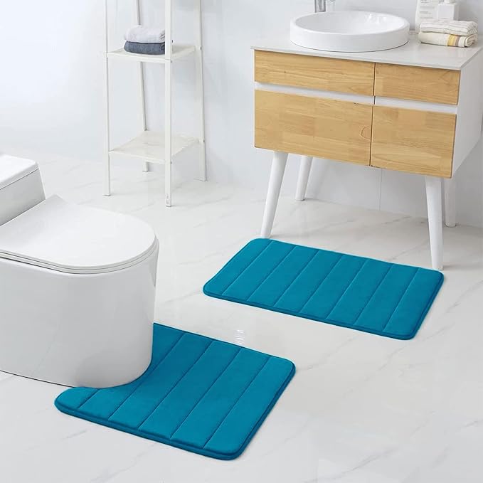 Buganda Memory Foam U-Shaped Contour Toilet Rugs, Non Slip Absorbent, Thick - Image 7