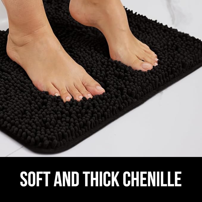 GORILLA GRIP Plush Absorbent Shaggy Chenille Bath Rug Mat - Image 4