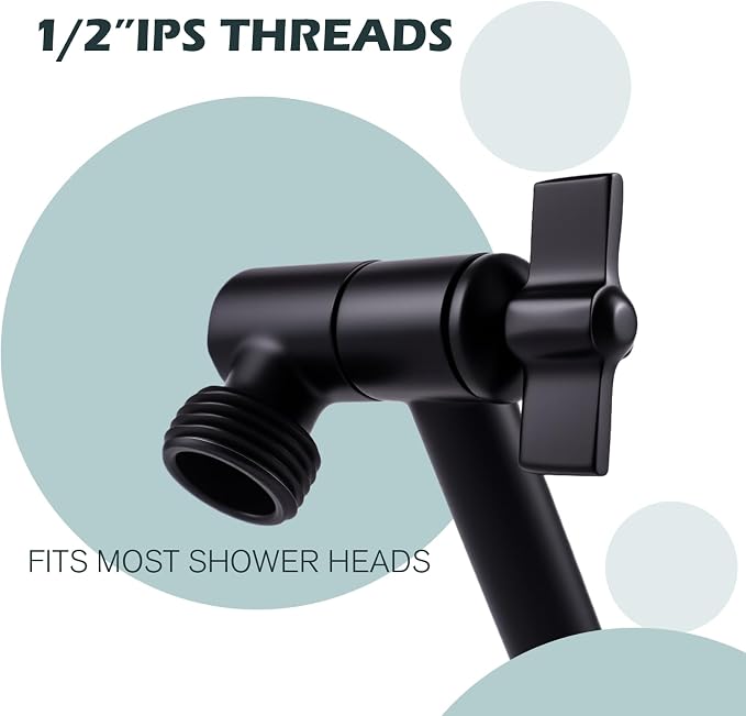 Heavy Duty Adjustable Shower Arm, Strong Load Support, No Sagging, Keeps Shower - Image 3