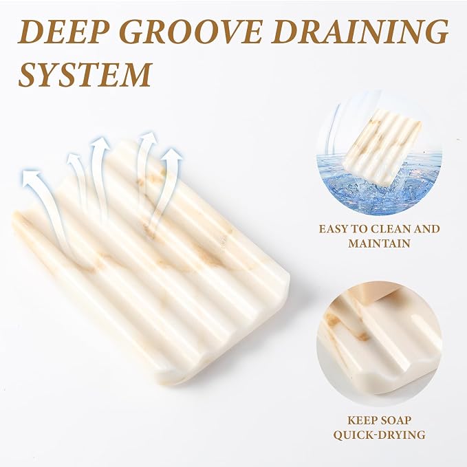 Koville Natural Marble Soap Dish - Image 4