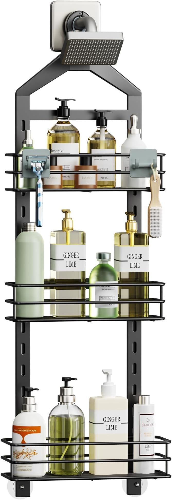 Orimade Adjustable Anti-slip Shower Caddy over Head, Rustproof Bathroom Hanging by Orimade