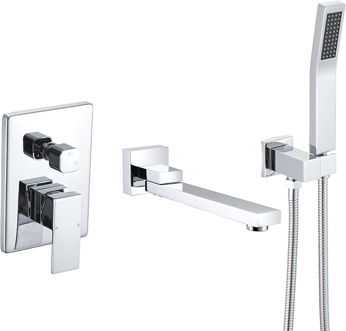 DASAN Swiveling Wall Mount Tub Filler Faucet Set by Dasan