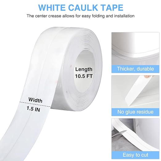 Caulk Tape Bath & Kitchen Self Adhesive Caulking Tape Waterproof, Toilet Caulk - Image 2