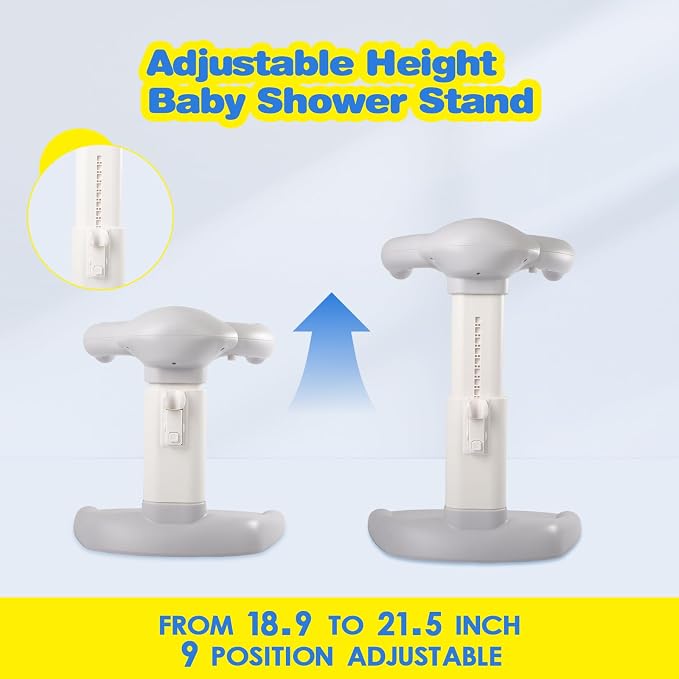 FAHKNS Baby Shower Stand Adjustable 9 Level Position Bath Shower Standing - Image 3