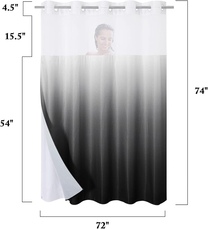 Gibelle No Hook Waffle Weave Shower Curtain - Image 7