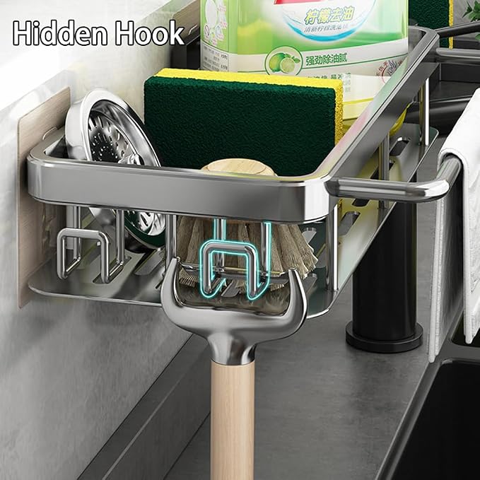 Sponge Holder Kitchen Sink Caddy Organizer Wall Mount Sponge Holder - Image 3