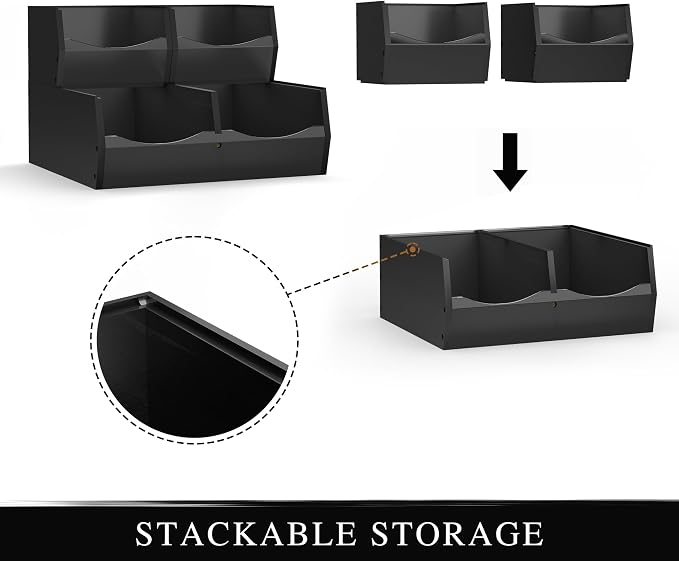 3 Set Bamboo Pantry Organizers and Storage, Open Front Vegetable Fruit - Image 5