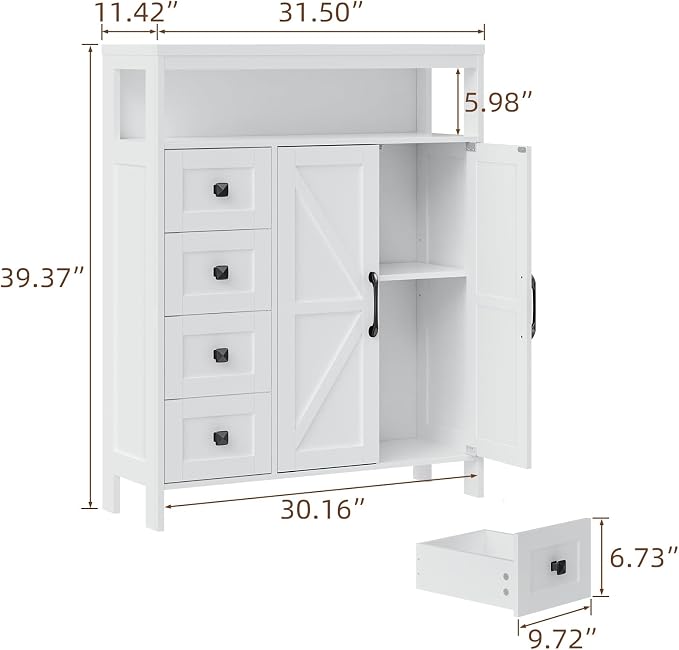 Vabches Farmhouse Storage Cabinet - Image 2