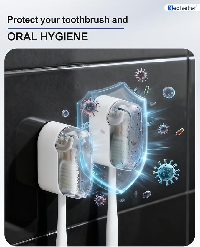 Toothbrush Holder with Auto-Close Cover – Waterproof, Dust-Proof Tooth Brush - Image 3
