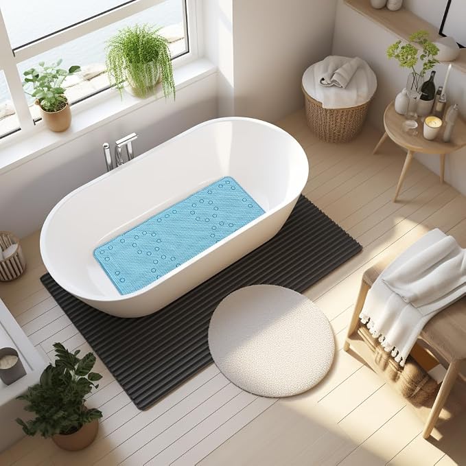 Double Layer Foam Non Slip Bathtub Mat 37x17in, More Comfortable and Thicker - Image 7
