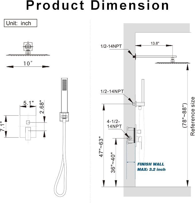 Gold Shower System, Shower Faucet Set - Image 7