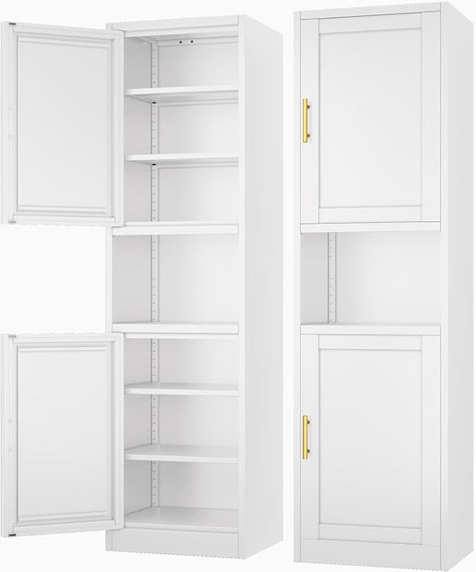 Tall Narrow Storage Cabinet 66.93" H Tall Bathroom Cabinets Metal Pantry Cabinet by Ckzbx
