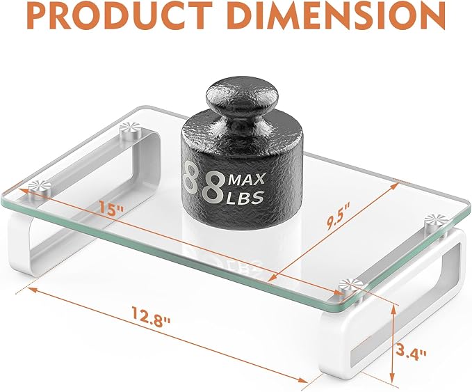 Hemudu Clear Computer Monitor Stand Riser Multi Media Desktop Stand - Image 6