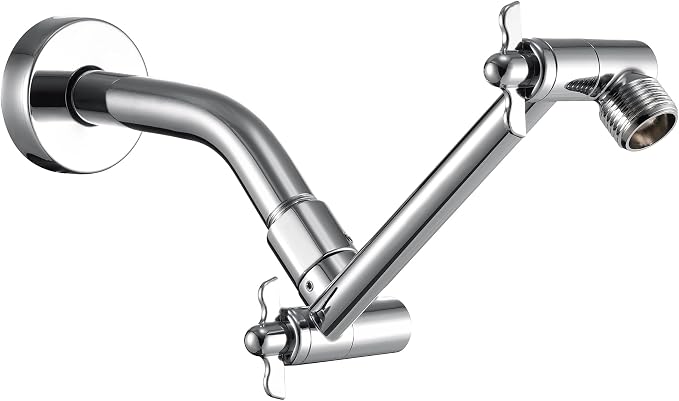 6 Inch Adjustable Shower Head Extension Arm, All-Metal Shower Arm Extender by Pichrain