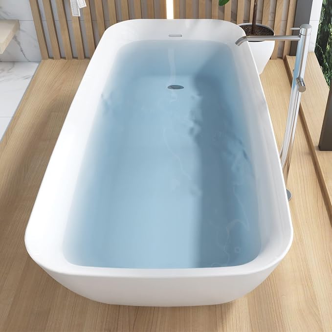 59" Acrylic Freestanding Bathtub, Single Slipper Free Standing Tub, Soaking Tub - Image 3
