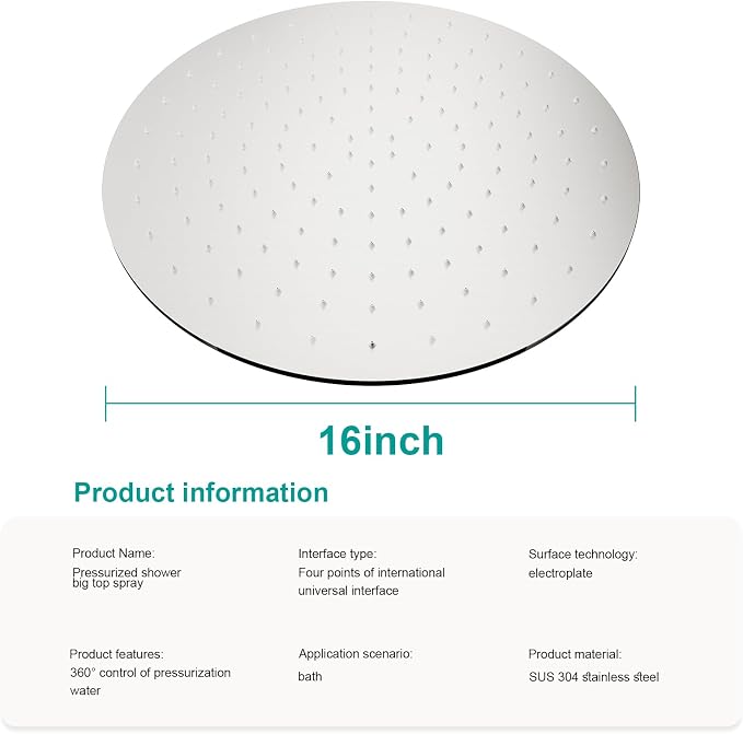 All Metal Rain Shower Head - Image 2