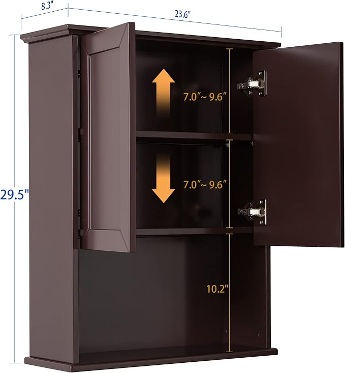 Wall Cabinet, 23x29 inch Medicine Cabinet, Over Toilet Storage - Image 3