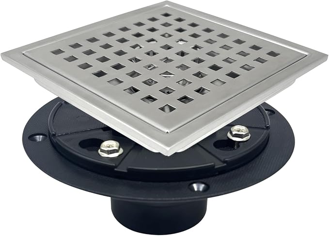 4 Inch Square Shower Drain by KOOTTI