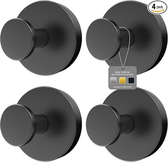 Shower Suction Cup Hooks, Heavy Duty Bathroom Wall Hooks by NinthFive