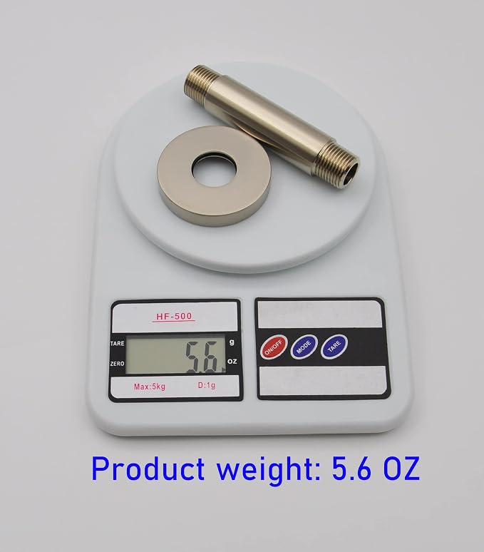 Aquaiaw Shower Arm and O-Ring Flange, 3 inch, Solid Brass, Both Soldered 1/2 - Image 5