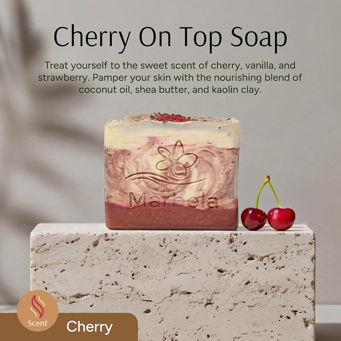 Marbela Cosmetics Cherry Vanilla Handmade Soap Bar - Image 2