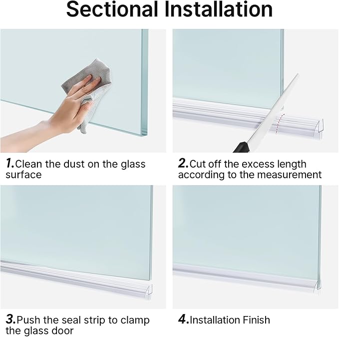 AmazerBath Frameless Shower Door Bottom Seal 39 inch - Image 6