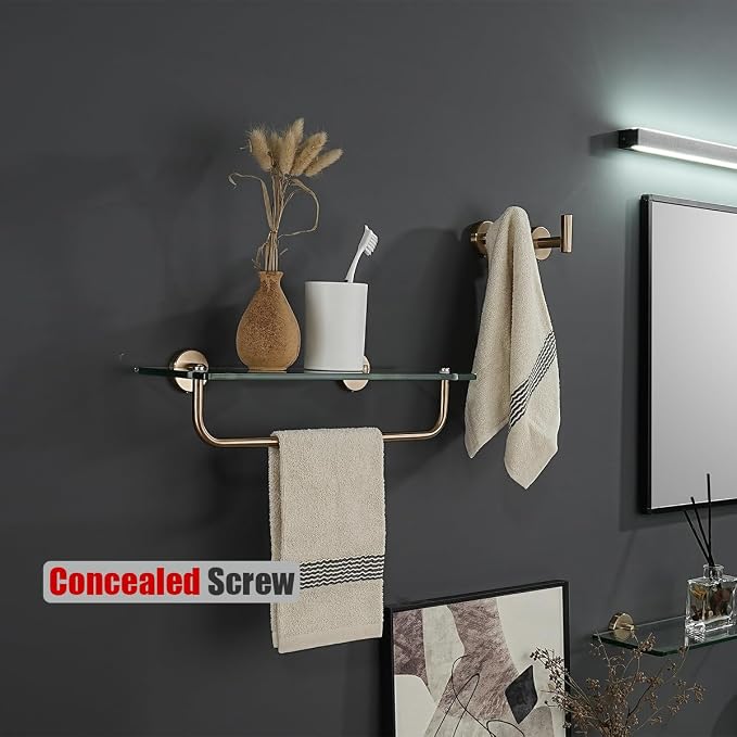 JQK Bathroom Glass Shelf, Shelf - Image 2