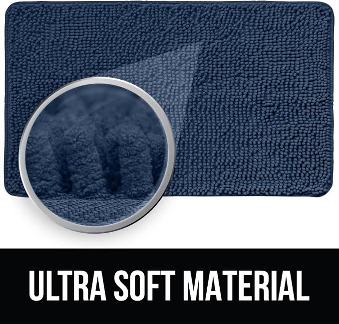 KANGAROO Bathroom Rugs, Chenille Soft Absorbent Bath Rug, Shaggy Shower Mat - Image 4