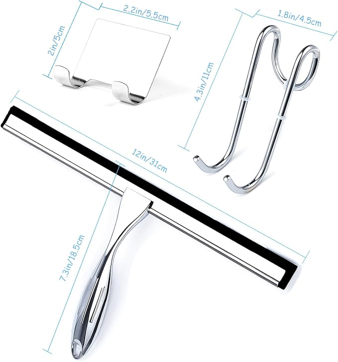Shower Squeegee for Glass Doors, 12 Inches Bathroom Squeegee - Image 2