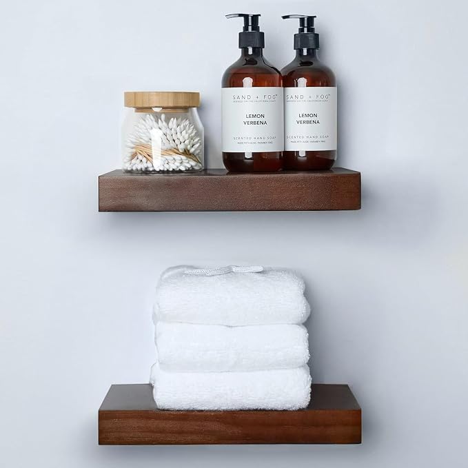 Homeforia Walnut 12 inch Floating Shelf, High End Solid Real Wood Small 12inch by Homeforia