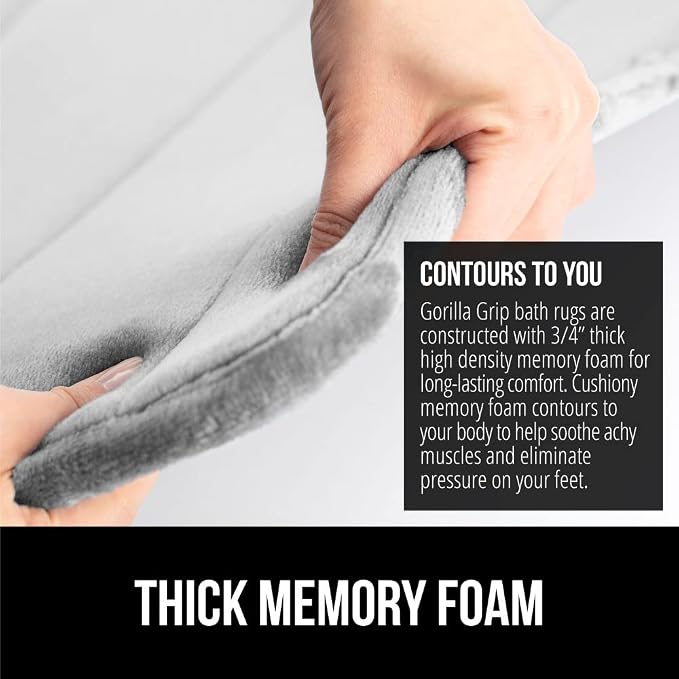 GORILLA GRIP Memory Foam Bath Mat, Soft Absorbent US Designed Bathroom Rug - Image 4