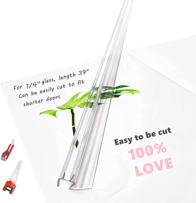 2-Pack Ultra Clear Shower Door Bottom Seal Frameless Glass Shower Door Seal - Image 7