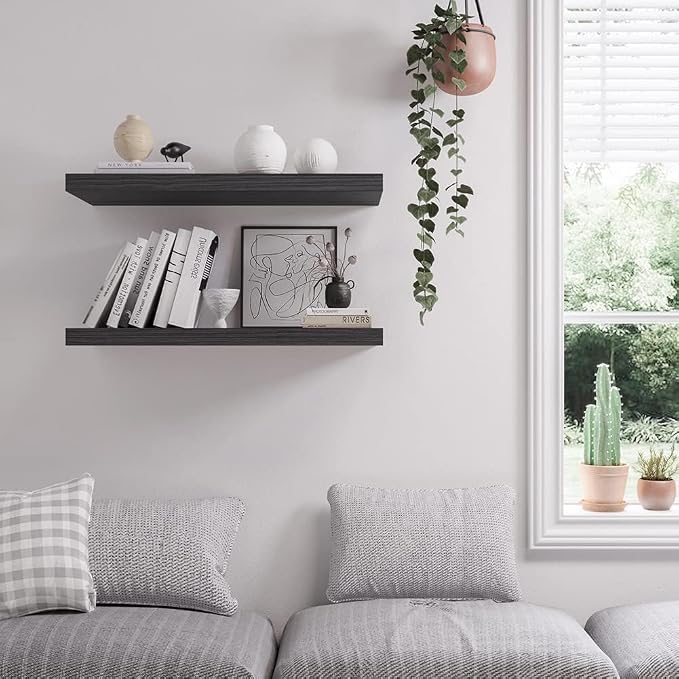Floating Shelf, 30 in W x 12.75 in D x 2 in H Wooden Floating Wall Shelf - Image 2