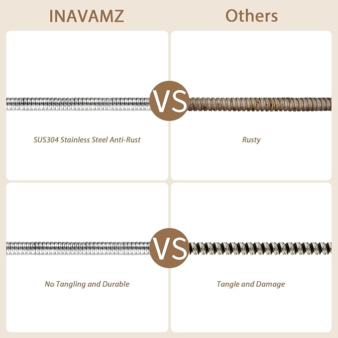 71-Inch Silver Metal Shower Hose - Image 3