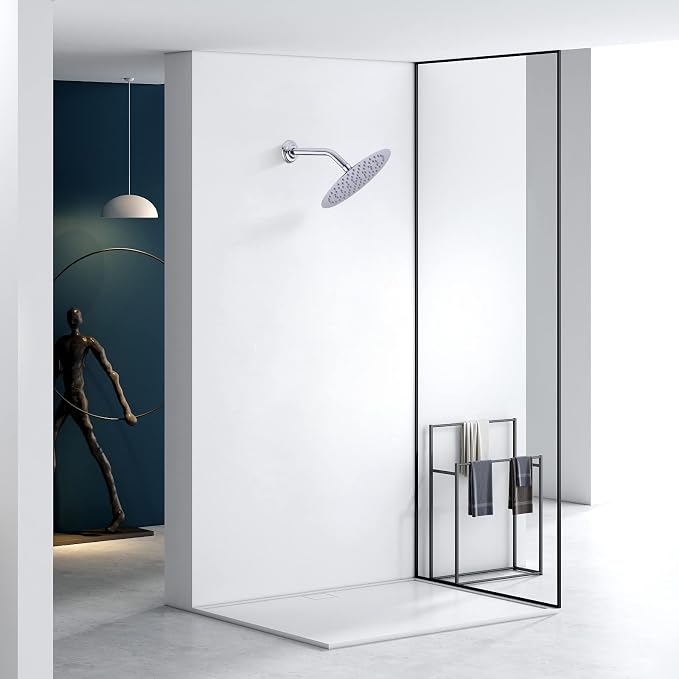 9 Inch Angled Shower Arm with Flange, Wall-Mounted Heavy Duty Stainless Steel - Image 3
