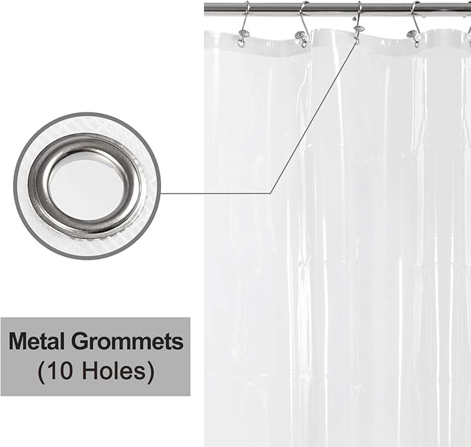 54x78 Inch Stall Shower Curtain/Liner 8G Heavy Duty Clear PEVA, 3 Bottom Magnets - Image 4