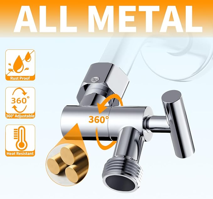 All Metal Shower Head Elbow Adapter, Adjustable Shower Head Extension Adapter - Image 3