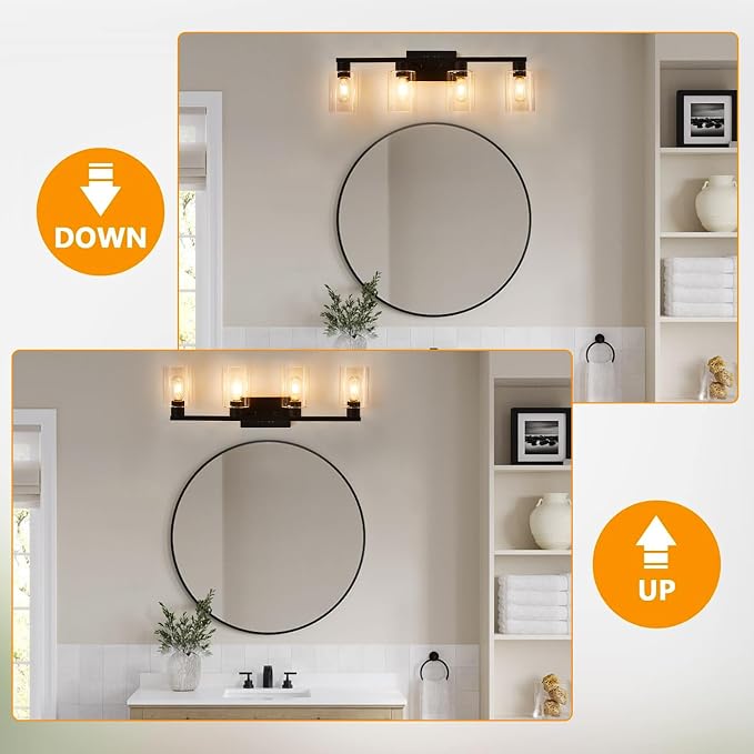 4 Light Bathroom Vanity Light Fixtures, Bathroom Lighting Fixtures Over Mirror - Image 7