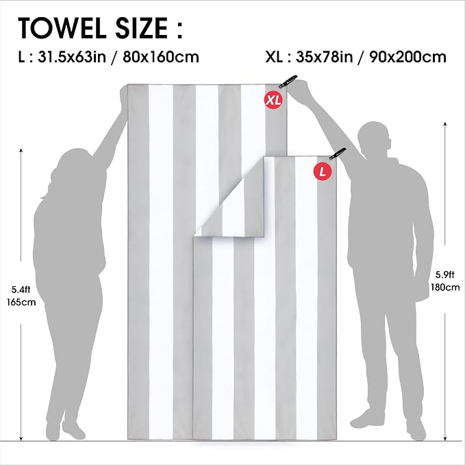 4Monster Microfiber Beach Towel Quick Dry, Super Absorbent Lightweight Travel - Image 4