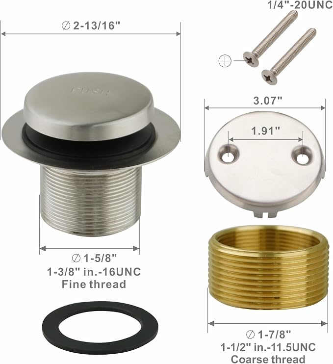 Bathtub Drain Tip Toe Tub Conversion Kit, Replacement Bath Trim - Image 2