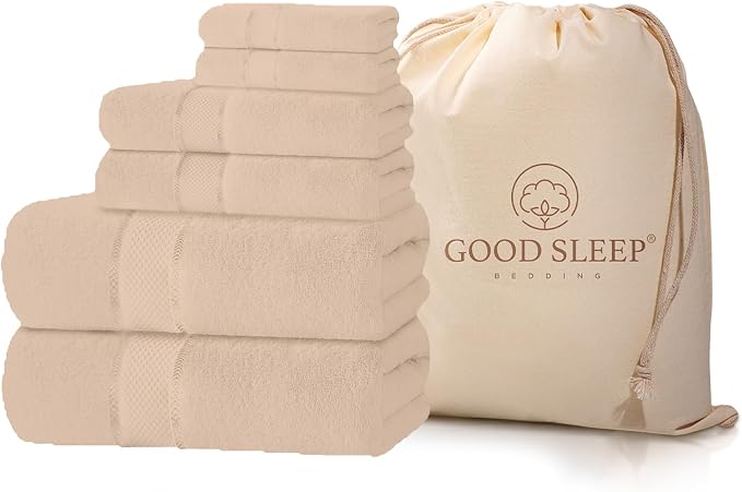 100% Cotton Bath Towel Set, 2 Bath Towel, 2 Hand Towels, 2 Wash Cloths by GoodSleepBedding