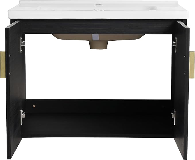 Generic 28 Inch Modern Black Bathroom Vanity - Image 8