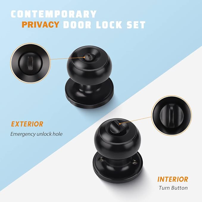 KNOBWELL Black Interior Door Knob - Image 2