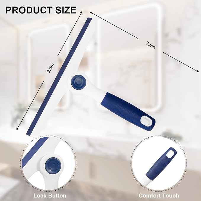 9.5" Foldable Window Squeegee, Handheld Squeegee - Image 2
